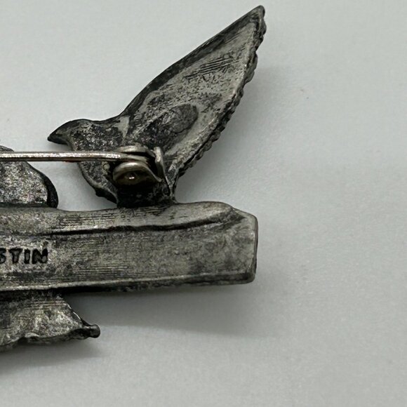 Pewter Bird Brooch M Bastian Vintage Pin 1999 Nature-Inspired Design - Picture 12 of 16